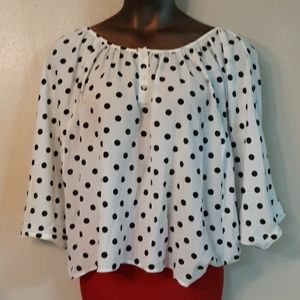 Sunny Leigh Women’s Blouse Top Polka Dot Size XL